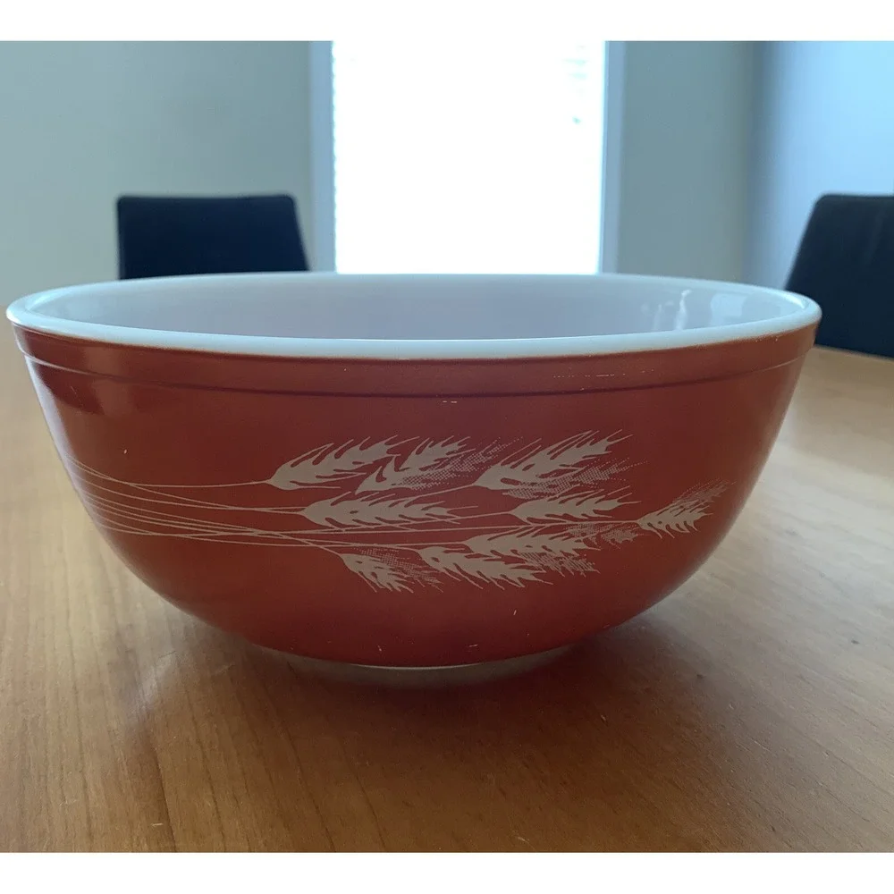 Vintage Pyrex Autumn Harvest Wheat Mixing Bowl #403 2.5 Liter 8.75